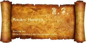 Mauks Henrik névjegykártya