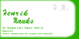 henrik mauks business card